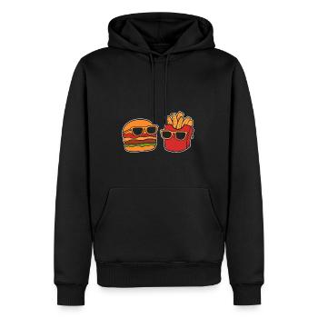 Burger Pommes Foodie Restaurantmanager Geschenk - Männer Premium Bio Hoodie - Schwarz - Vorne - Nico (187cm)