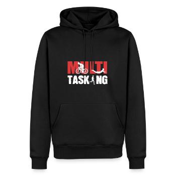 Poison cycliste multitâche - Sweat à capuche Premium bio Homme - noir - Devant - Nico (187cm)