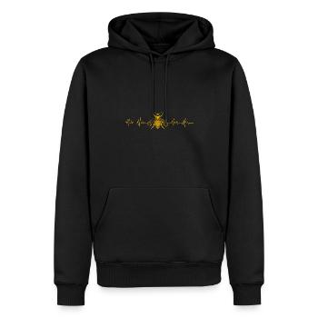 Herzschlag Biene Imker Honig Bienen Flüsterer Puls - Männer Premium Bio Hoodie - Schwarz - Vorne - Nico (187cm)