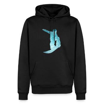 Planchistes de glace - Sweat à capuche Premium bio Homme - noir - Devant - Nico (187cm)