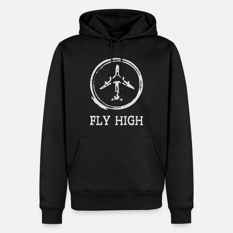 Avion - Sweat à capuche Premium bio Homme - noir