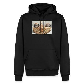 Bouledogues français deux chiots mignons - Sweat à capuche Premium bio Homme - noir - Devant - Nico (187cm)