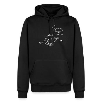 Dinosaure - bébé T-Rex - Sweat à capuche Premium bio Homme - noir - Devant - Nico (187cm)