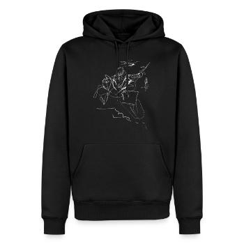 Skizze Minimal - Männer Premium Bio Hoodie - Schwarz - Vorne - Nico (187cm)