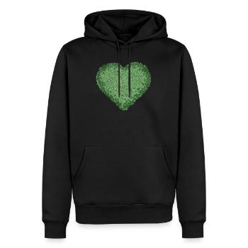 juicy green decorative moss heart - Men’s Premium Organic Hoodie - black - Front - Nico (187cm)