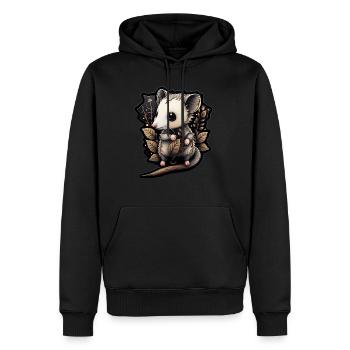 Opossum Chibi Fantasy Funny Trend Animals Rat - Men’s Premium Organic Hoodie - black - Front - Nico (187cm)