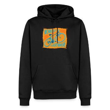 Bike Workout Everywhere - Men’s Premium Organic Hoodie - black - Front - Nico (187cm)