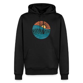 Vintage Retro Groovy Dady - Männer Premium Bio Hoodie - Schwarz - Vorne - Nico (187cm)
