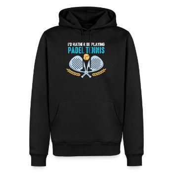 Padel Ich spiele lieber Padel-Tennis - Männer Premium Bio Hoodie - Schwarz - Vorne - Nico (187cm)