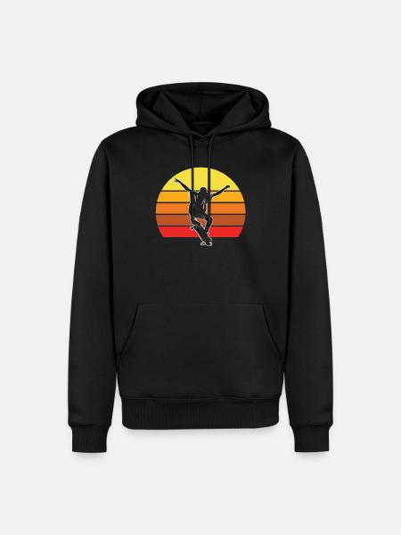 skate, skatboard, fan de skateboard - Sweat à capuche Premium bio Homme - noir