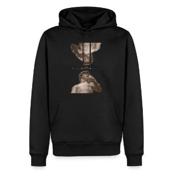 Think Greek. - Männer Premium Bio Hoodie - Schwarz - Vorne - Nico (187cm)