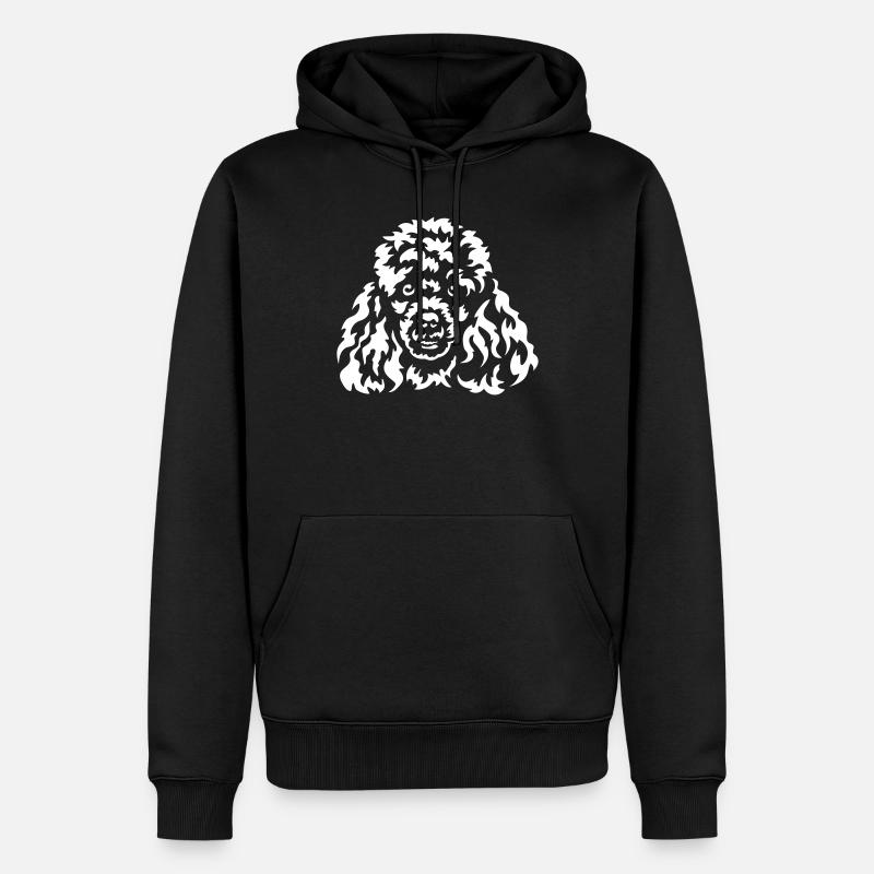 Tête de caniche « Black Edition » - Sweat à capuche Premium bio Homme - noir