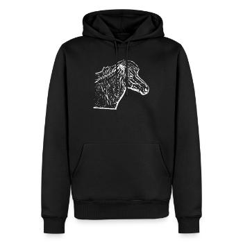 weißes Pferd weiß Pferde T-shirt Geschenk Reiter  - Männer Premium Bio Hoodie - Schwarz - Vorne - Nico (187cm)