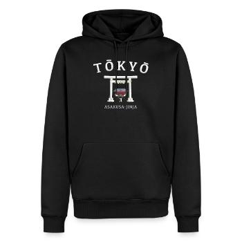 Tokyo, Japan, Torii Asakusa- jinja Handzeichnung - Männer Premium Bio Hoodie - Schwarz - Vorne - Nico (187cm)