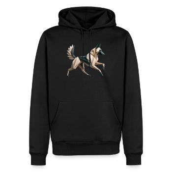 3D Geometrischer Origami-Malinois-Hund - Männer Premium Bio Hoodie - Schwarz - Vorne - Nico (187cm)