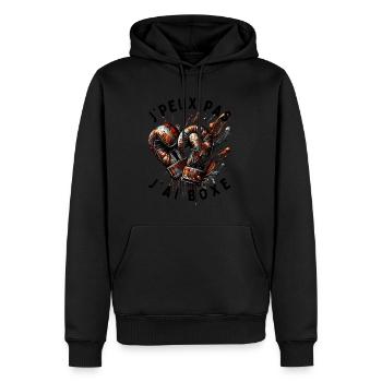 J'peux Pas, J'ai Boxe - Sweat à capuche Premium bio Homme - noir - Devant - Nico (187cm)