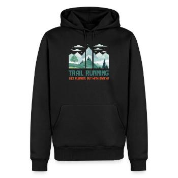 Trailrunning - Männer Premium Bio Hoodie - Schwarz - Vorne - Nico (187cm)
