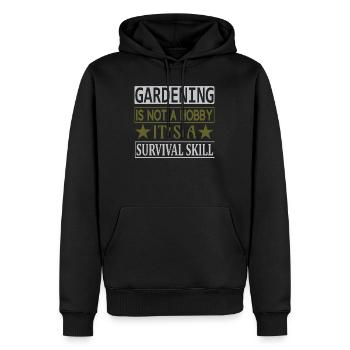 Le jardinage n’est pas un passe-temps, une compétence de survie - Sweat à capuche Premium bio Homme - noir - Devant - Nico (187cm)