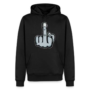 Doigt du milieu Doigt puant Baise Tu Design - Sweat à capuche Premium bio Homme - noir - Devant - Nico (187cm)