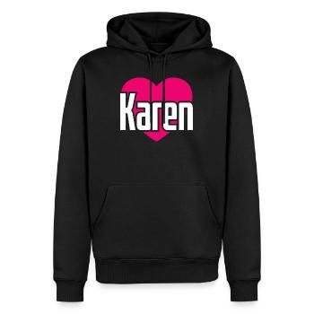 J’aime Karen Pink Heart J’aime Karen - Sweat à capuche Premium bio Homme - noir - Devant - Nico (187cm)