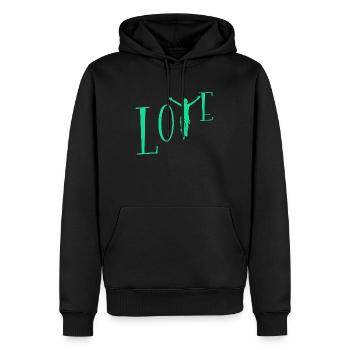 Liebe Radfahren - Männer Premium Bio Hoodie - Schwarz - Vorne - Nico (187cm)