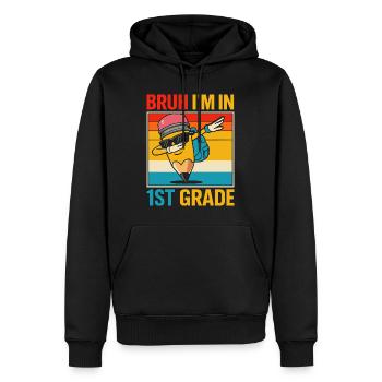 1. Klasse Einschulung - Männer Premium Bio Hoodie - Schwarz - Vorne - Nico (187cm)