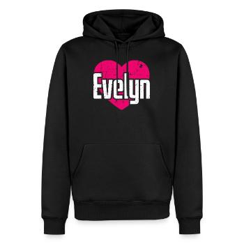 I Love Evelyn Pinkes Herz Ich liebe Evelyn - Männer Premium Bio Hoodie - Schwarz - Vorne - Nico (187cm)