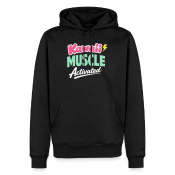 Anime Strong Girl Taking The Force In - Men’s Premium Organic Hoodie - black - Front - Nico (187cm)