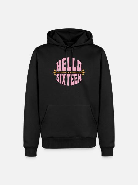 Bonjour Seize Or Rose - Sweat à capuche Premium bio Homme - noir