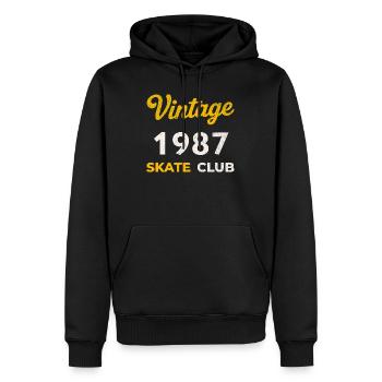 Vintage 1987 Skate Club Retro Geburtsjahr Geschenk - Männer Premium Bio Hoodie - Schwarz - Vorne - Nico (187cm)