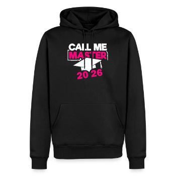 Master 2026 Abschluss Promotion Sponsion - Männer Premium Bio Hoodie - Schwarz - Vorne - Nico (187cm)