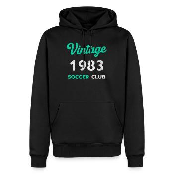 Millésime 1983 – Année de naissance rétro du club de football - Sweat à capuche Premium bio Homme - noir - Devant - Nico (187cm)