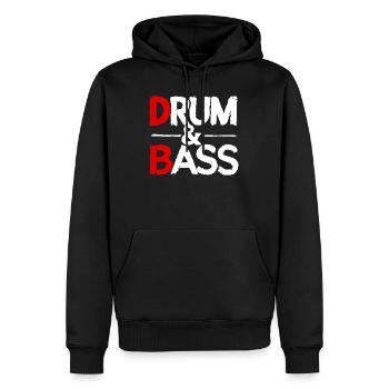 Drum & Bass / Rum & Ass Distressed - Sweat à capuche Premium bio Homme - noir - Devant - Nico (187cm)