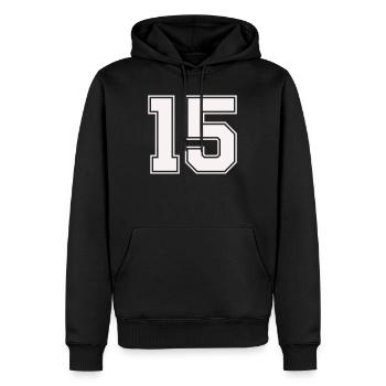 Quinze Style de Plans - Sweat à capuche Premium bio Homme - noir - Devant - Nico (187cm)