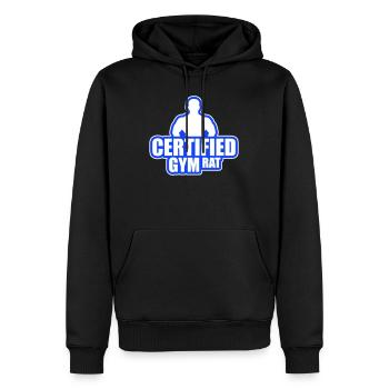 Diction drôle d’entraînement de fitness certifiée Gym Rat - Sweat à capuche Premium bio Homme - noir - Devant - Nico (187cm)