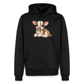 Süßes Kalb-Kuscheltier - Männer Premium Bio Hoodie - Schwarz - Vorne - Nico (187cm)