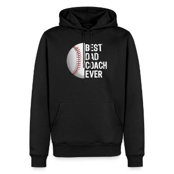 Bester Vater-Trainer aller Zeiten Baseball-Tee - Männer Premium Bio Hoodie - Schwarz - Vorne - Nico (187cm)