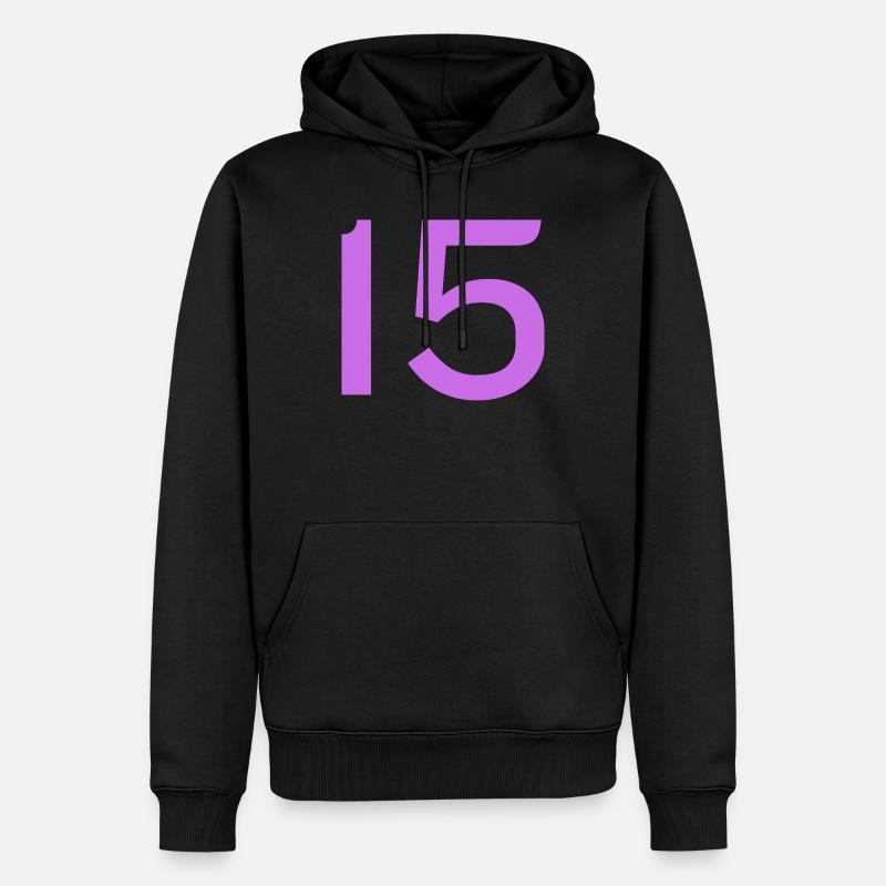 15 - Sweat à capuche Premium bio Homme - noir