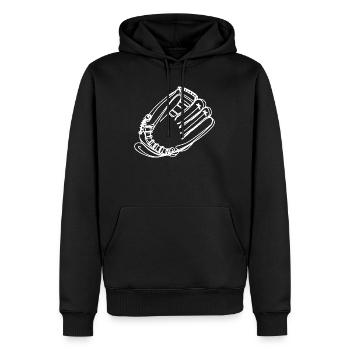 Baseball Handschuh Skizze - Männer Premium Bio Hoodie - Schwarz - Vorne - Nico (187cm)
