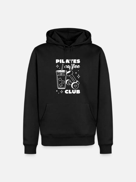 Pilates- und Eiskaffee-Latte-Club - Männer Premium Bio Hoodie - Schwarz