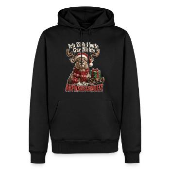 Ich zieh heute gar nichts - Männer Premium Bio Hoodie - Schwarz - Vorne - Nico (187cm)