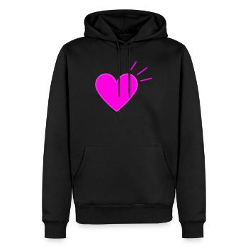 Bright Pink Heart | Modern Love Graphic - Männer Premium Bio Hoodie - Schwarz - Vorne - Nico (187cm)