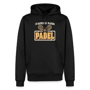 Padel Tennis Retro - Men’s Premium Organic Hoodie - black - Front - Nico (187cm)