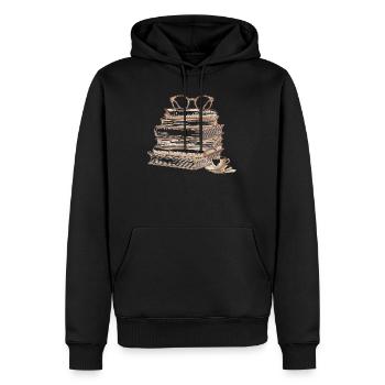 Stack of books with glasses - Men’s Premium Organic Hoodie - black - Front - Nico (187cm)