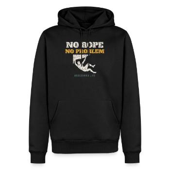 Pas de corde, pas de problème - Sweat à capuche Premium bio Homme - noir - Devant - Nico (187cm)