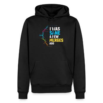 Vor ein paar Merges war ich noch bei Verstand, Programmierer-Humor - Männer Premium Bio Hoodie - Schwarz - Vorne - Nico (187cm)