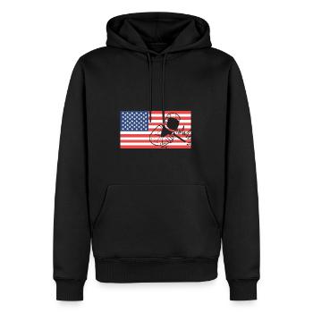 Soudeur Drapeau américain Spot Soudeur G - Sweat à capuche Premium bio Homme - noir - Devant - Nico (187cm)