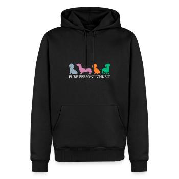 Silhouettes de teckels avec dicton de teckel - Sweat à capuche Premium bio Homme - noir - Devant - Nico (187cm)