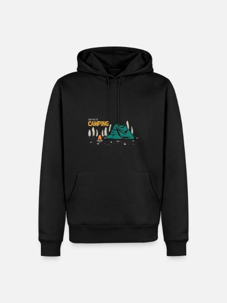 Yes to Camping Stargazer gift - Men’s Premium Organic Hoodie - black