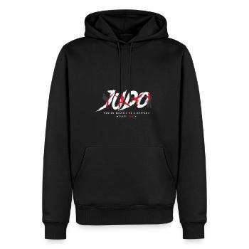 Schwerkraft als Waffe Kampfkunstliebhaber. Geschen - Männer Premium Bio Hoodie - Schwarz - Vorne - Nico (187cm)